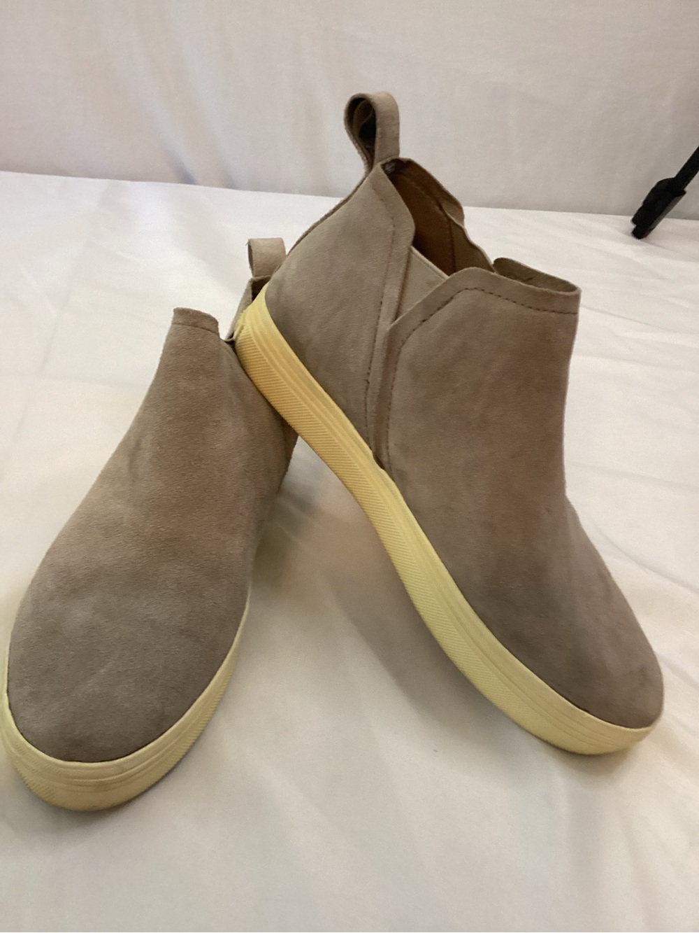 Dolce Vita Taupe Suede Ankle Sneakers with Cream Sole